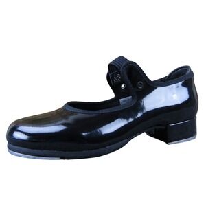 Bloch Girls 13 Black Patent Merry Jane Tap Shoes Synthetic Leather Dance Comfort